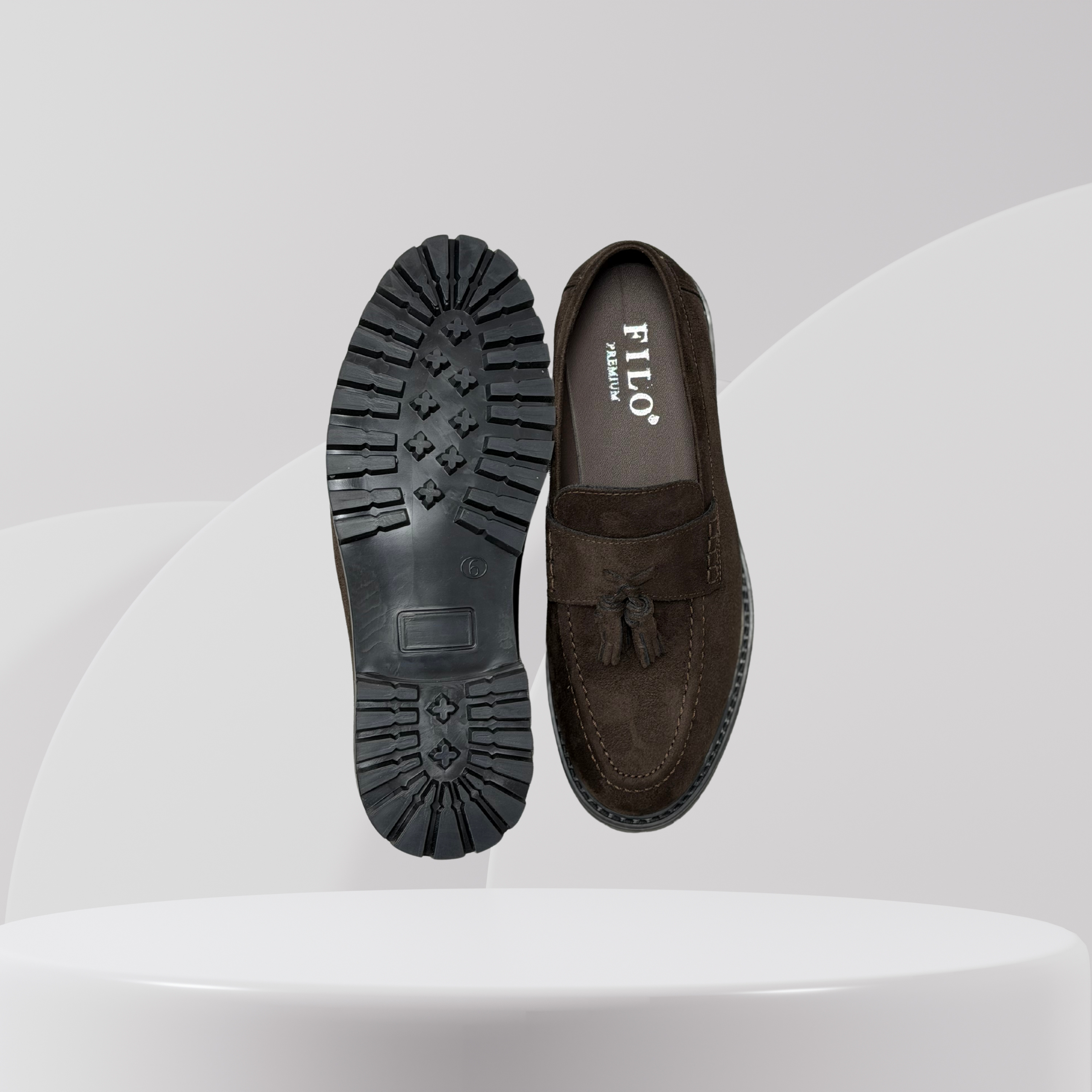 Garage Premium Suede Tassel Loafers – Dark Brown