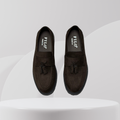 Garage Premium Suede Tassel Loafers – Dark Brown