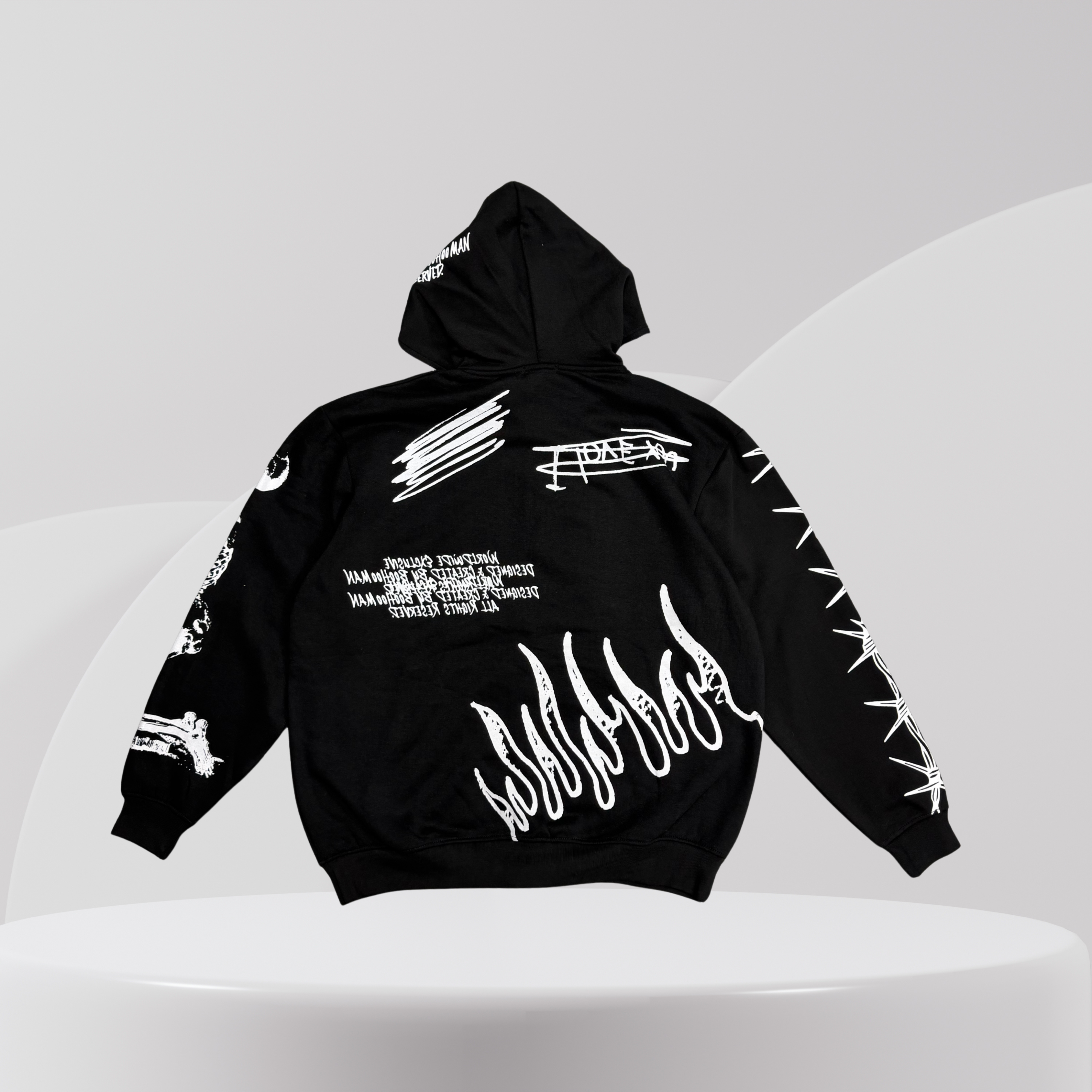 Black Graphic Zip-Up Tracksuit Set