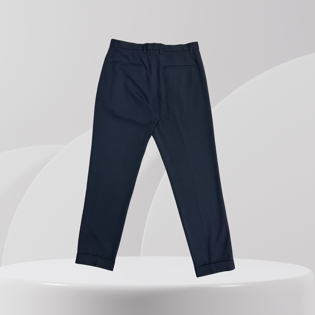 Midnight Navy Slim-Fit Tailored Trousers