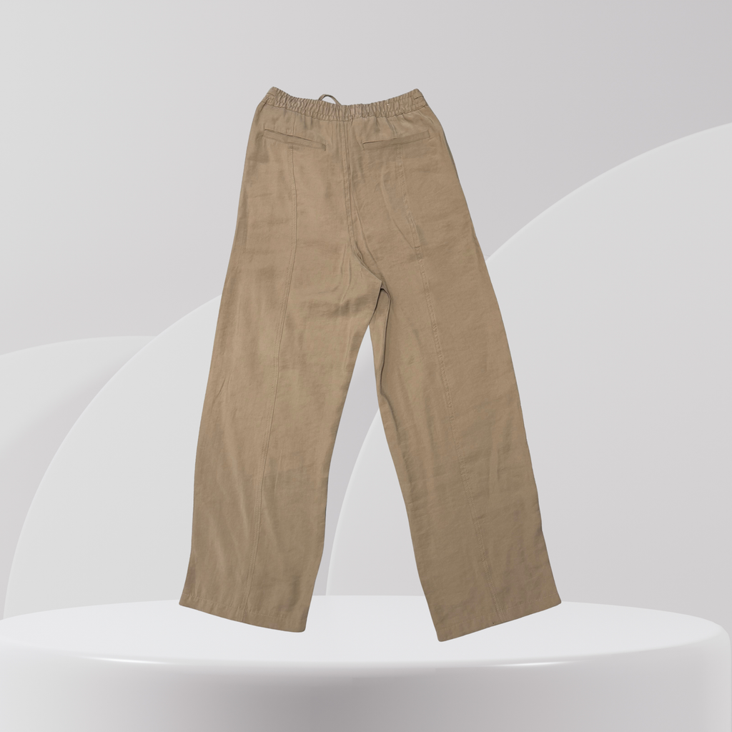 Sand Wide-Leg Drawstring Trousers