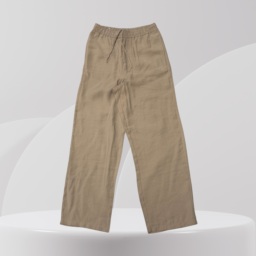 Sand Wide-Leg Drawstring Trousers