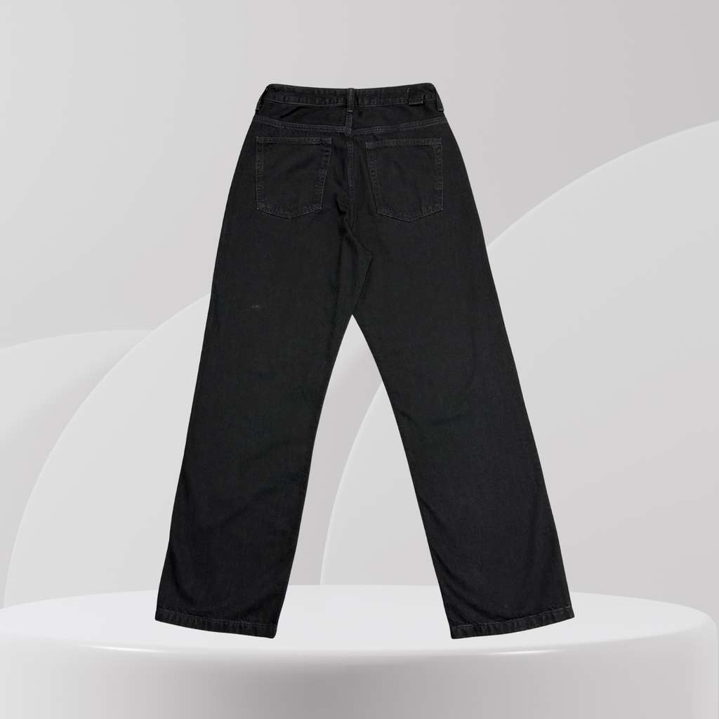 Black Wide-Leg Denim Jeans