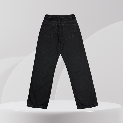 Black Wide-Leg Denim Jeans