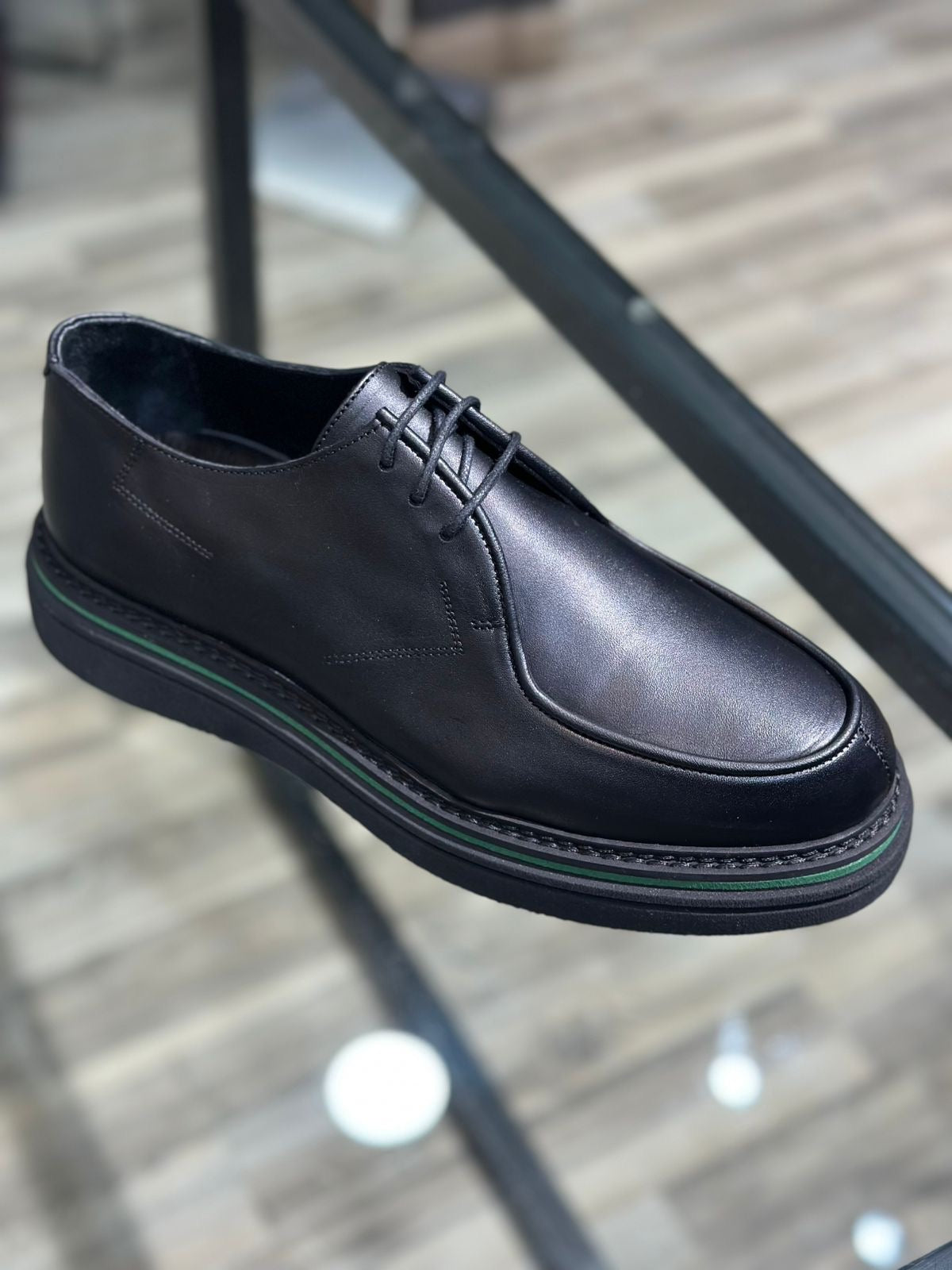Classic Leather Derby Shoes – Black