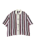 Striped shirt with a white collar on a white background