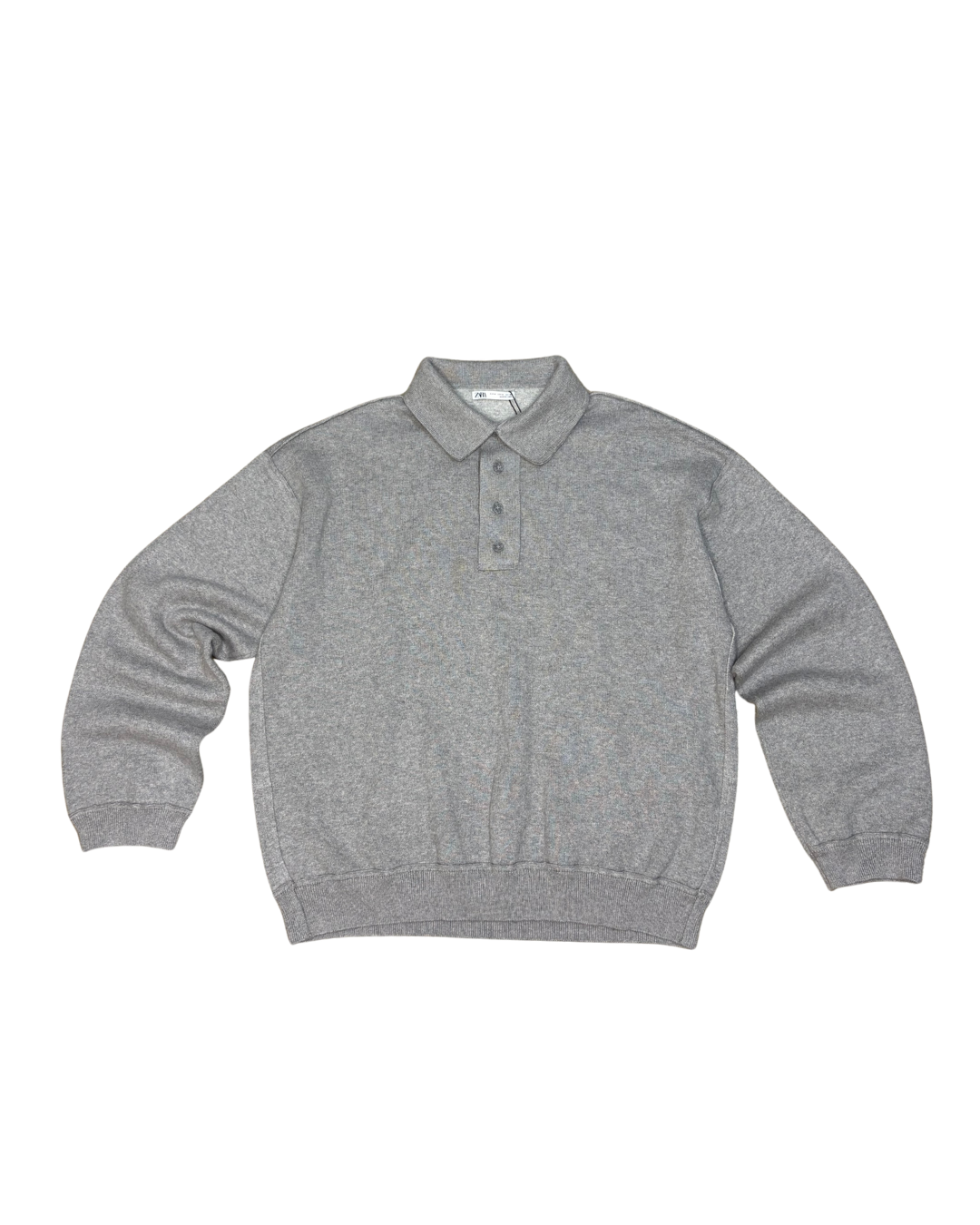 GREY LONG SLEEVE POLO