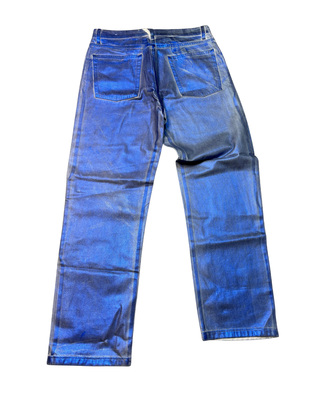 Blue jeans on a white background